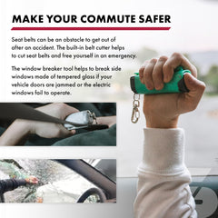 SABRE Safe Escape snap-clip keychain attached for quick access.