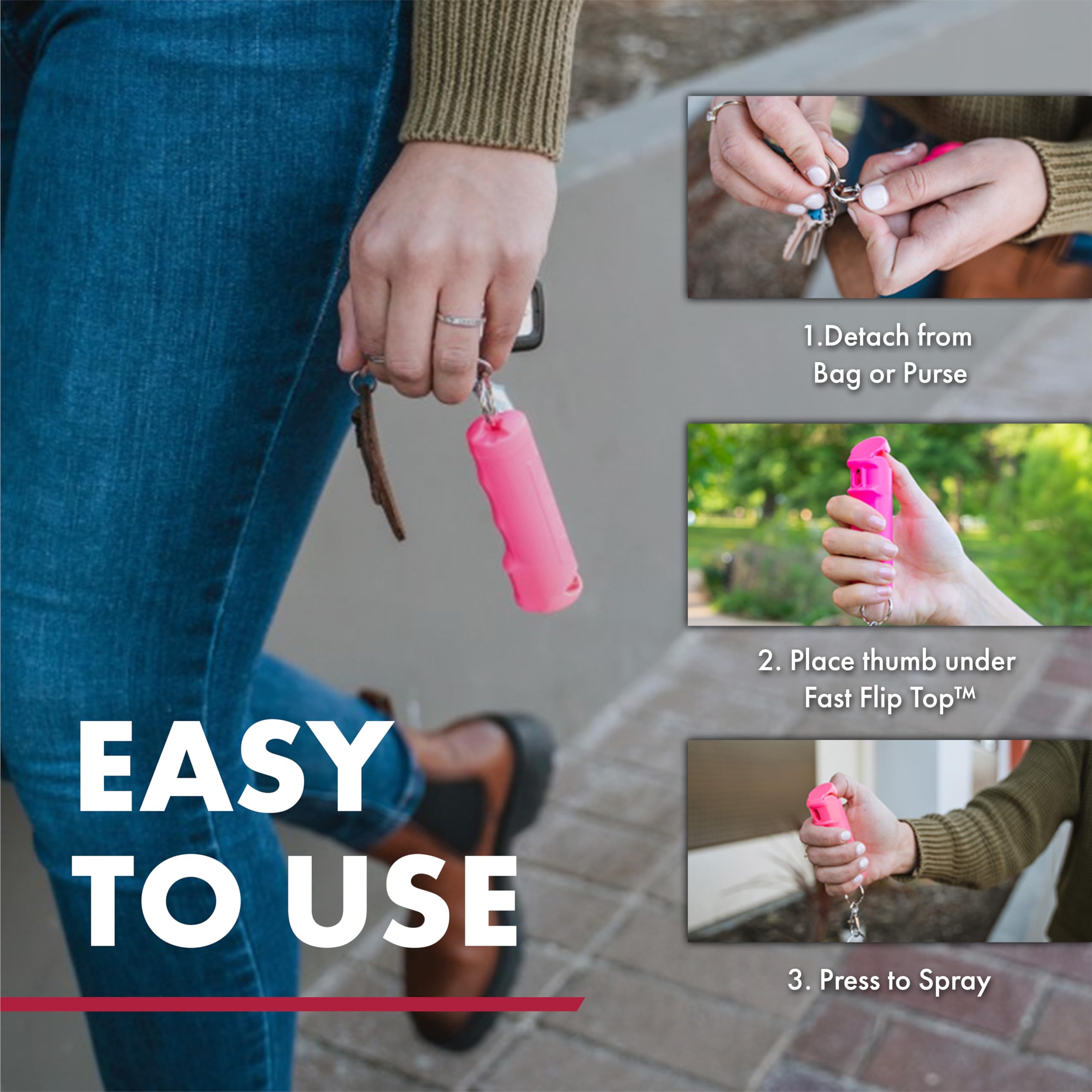 Rechargeable SABRE stun gun with charging cable for on-the-go use.