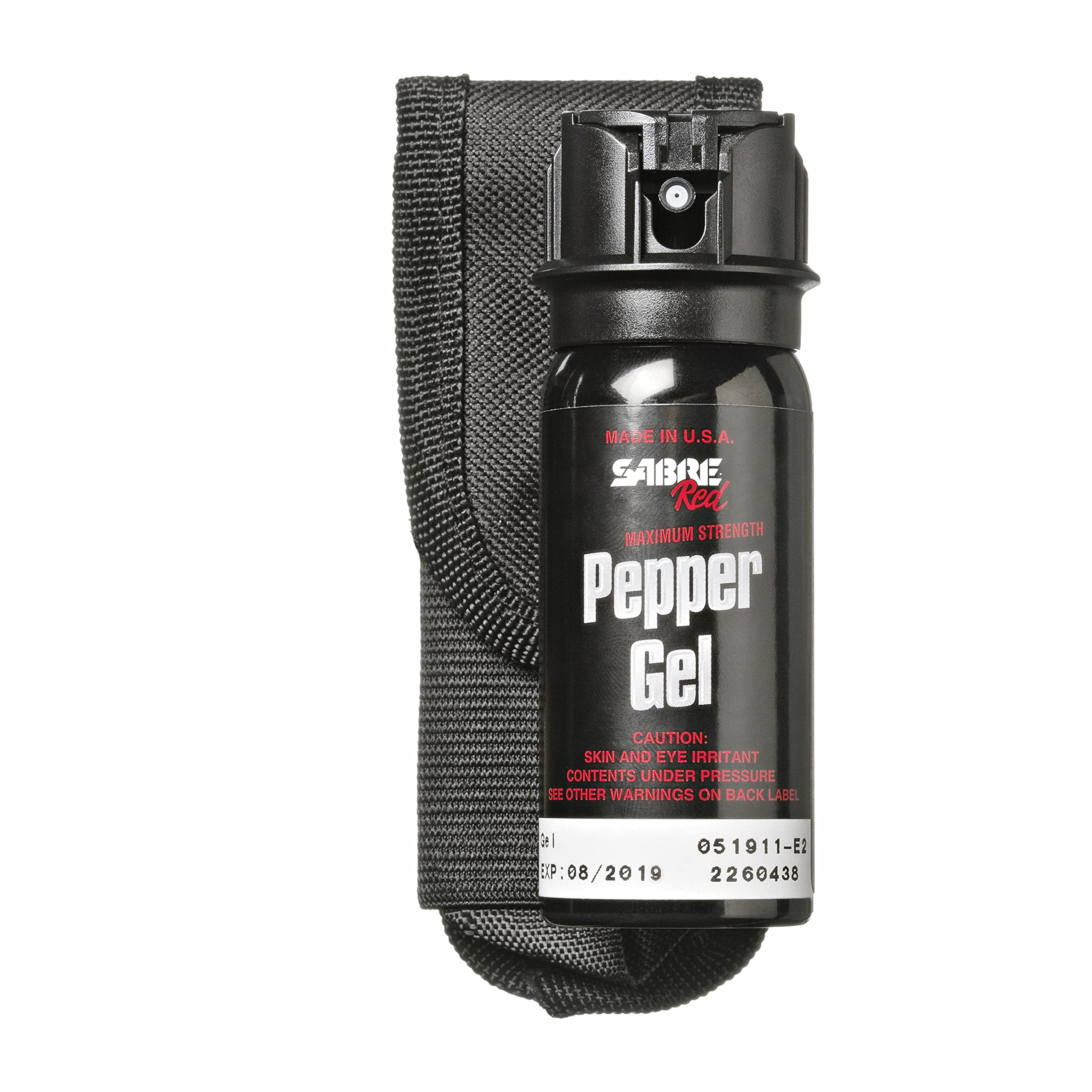SABRE tactical pepper gel with belt holster for quick access during commutes