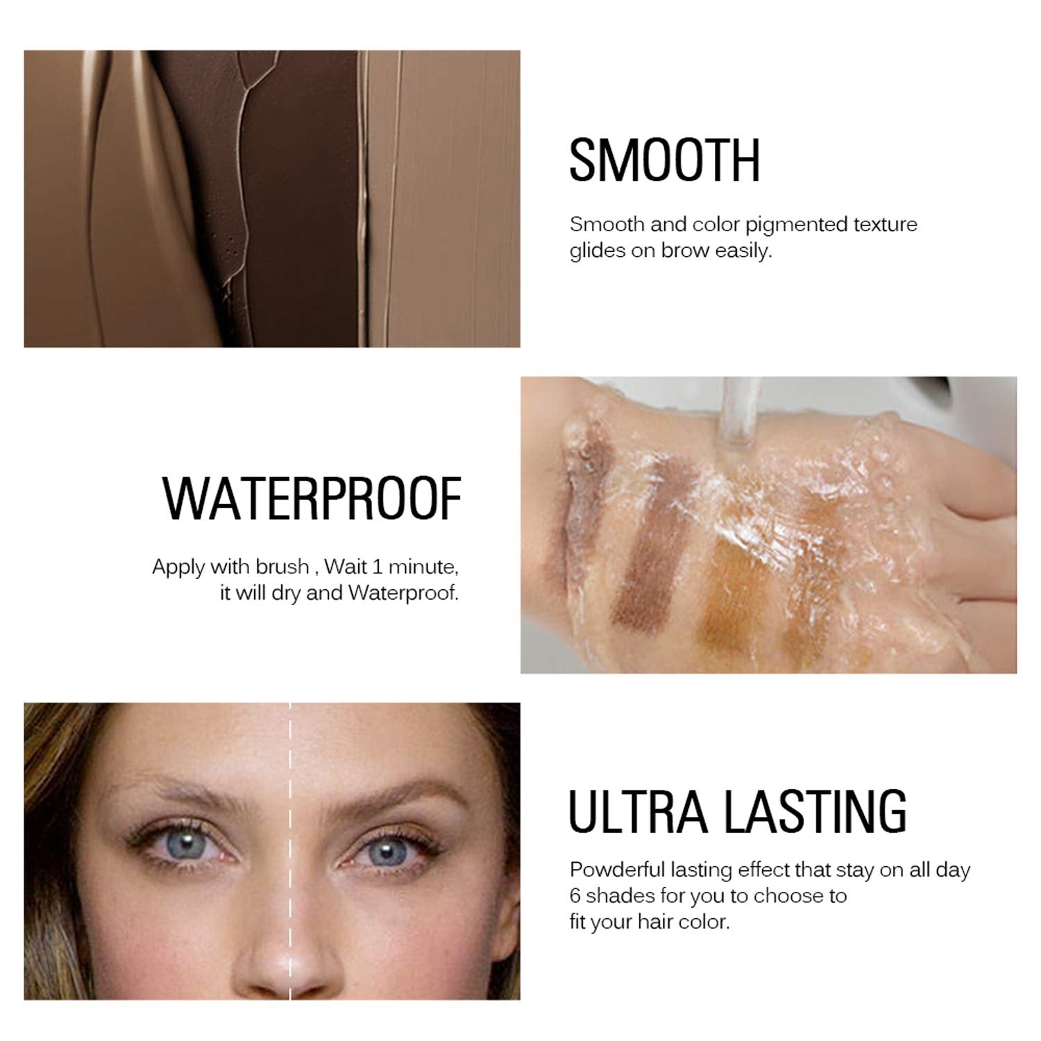 SACE LADY eyebrow gel application closeup highlights silky texture