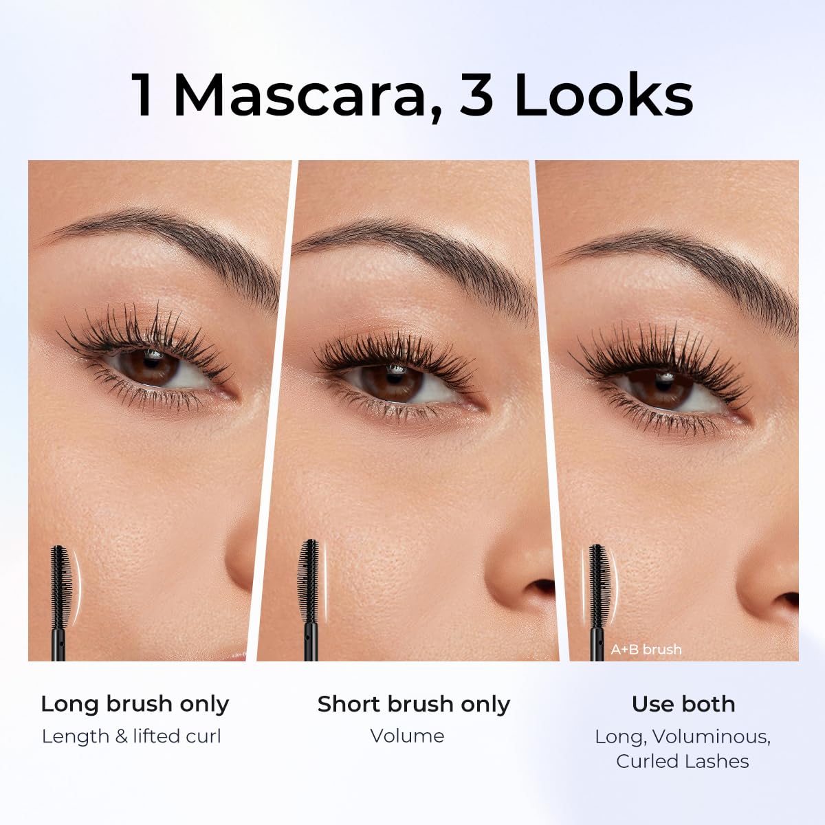 SACE LADY lashes defined and lifted by precise brush action.
