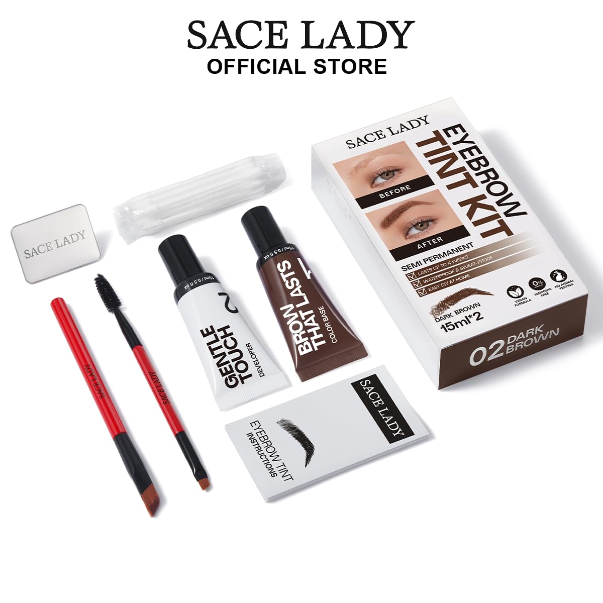 SACE LADY before and after brow results showcasing defined definition