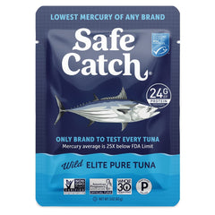 Safe Catch Elite tuna pouch with omega-3 boost — supports daily nutrition.