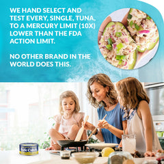 Safe Catch mercury-tested tuna with low ppm supports responsible sourcing.