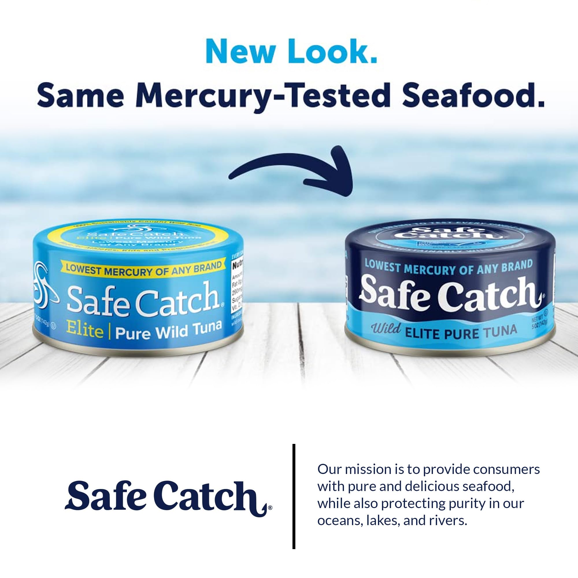 Safe Catch label with kosher gluten free badge for dietary needs.