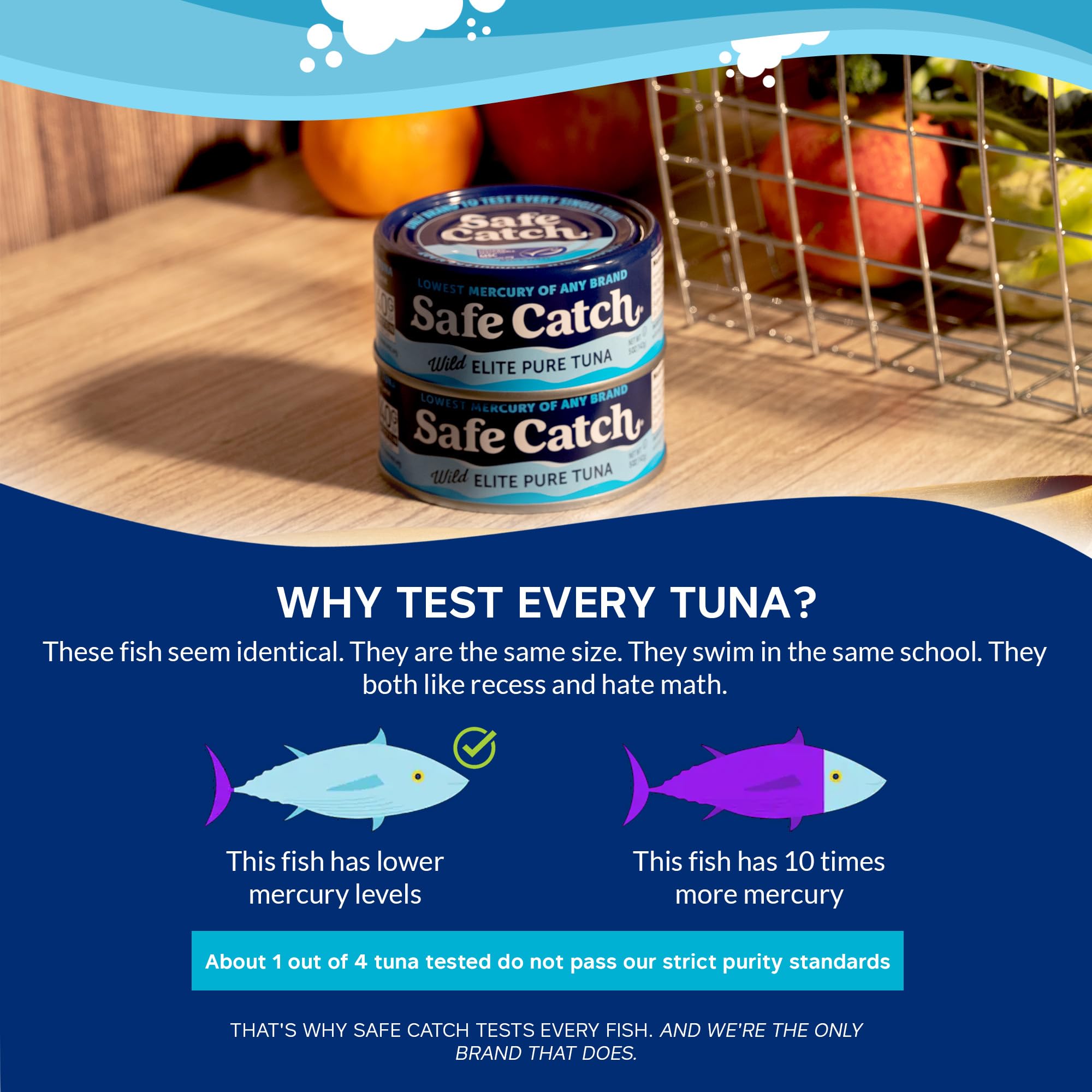 Safe Catch Wild Tuna salad bowl ready to eat concept.