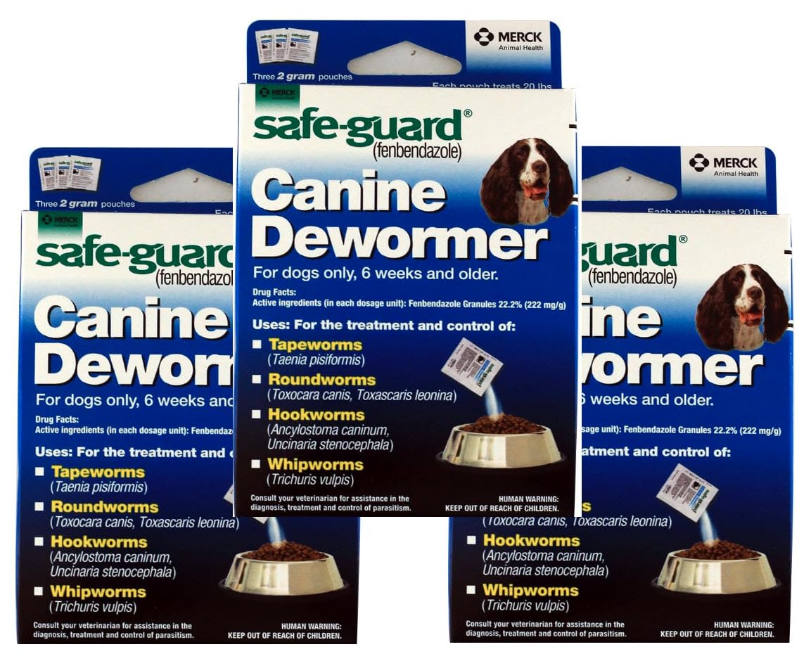 SAFE-GUARD canine dewormer nine-pouch pack for easy at-home parasite control