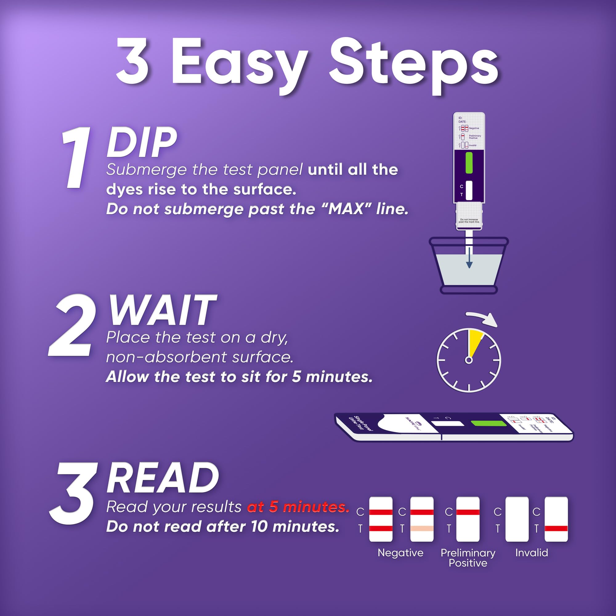 SAFE LIFE professional 10-pack packaging designed for workplace screening.