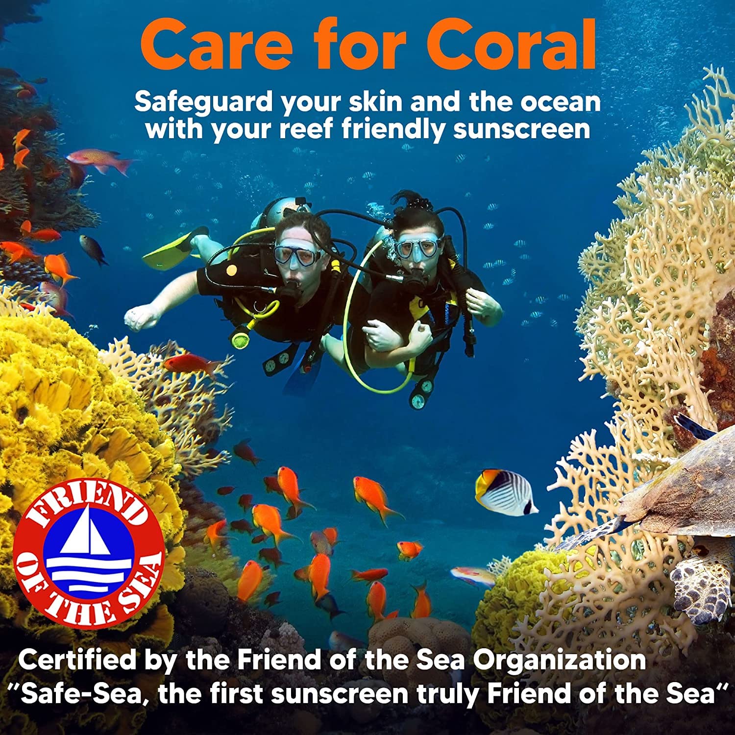Water-resistant SAFE SEA sunscreen during swimming or water activities