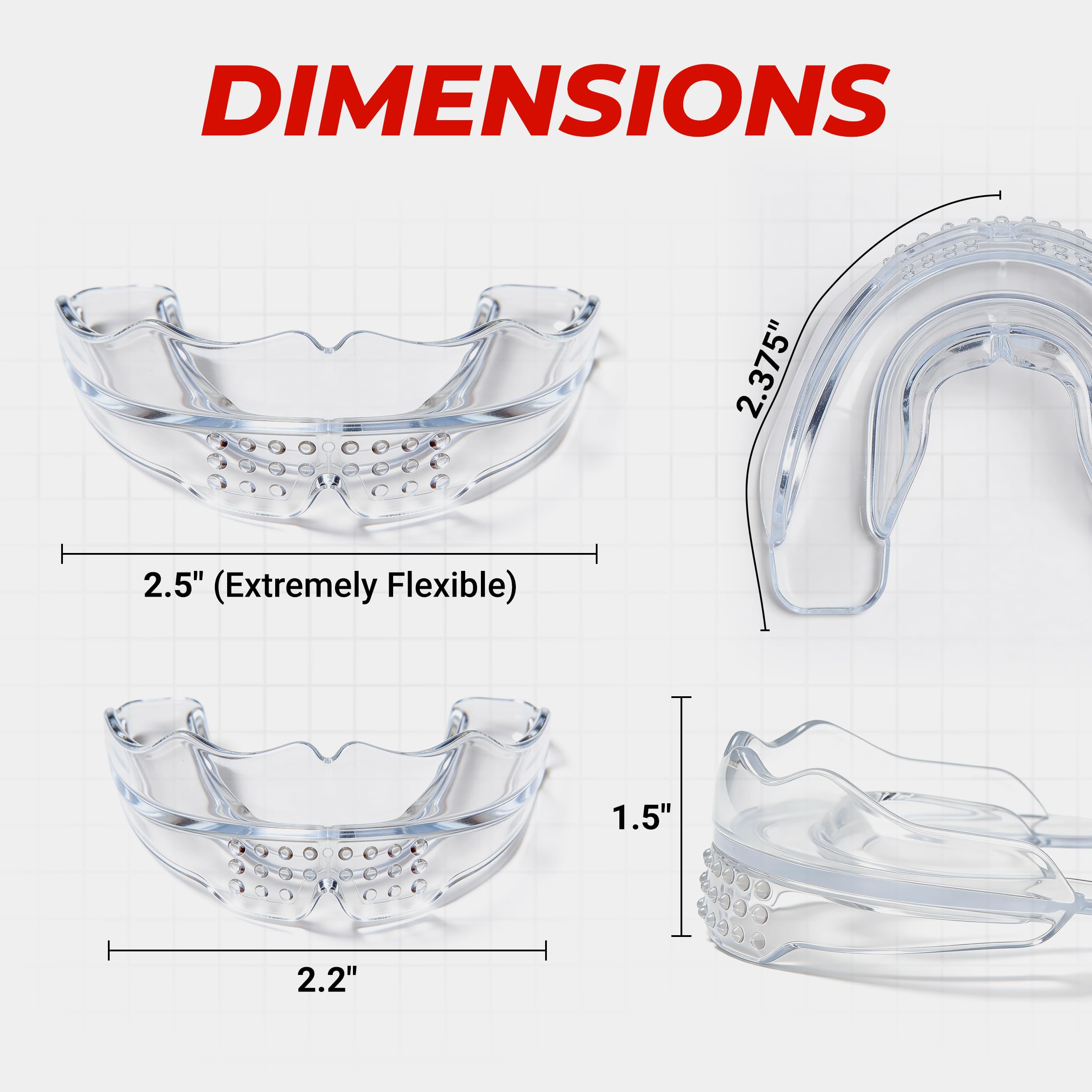 BPA-free and latex-free SAFE GRIN material supports sensitive mouths during games.