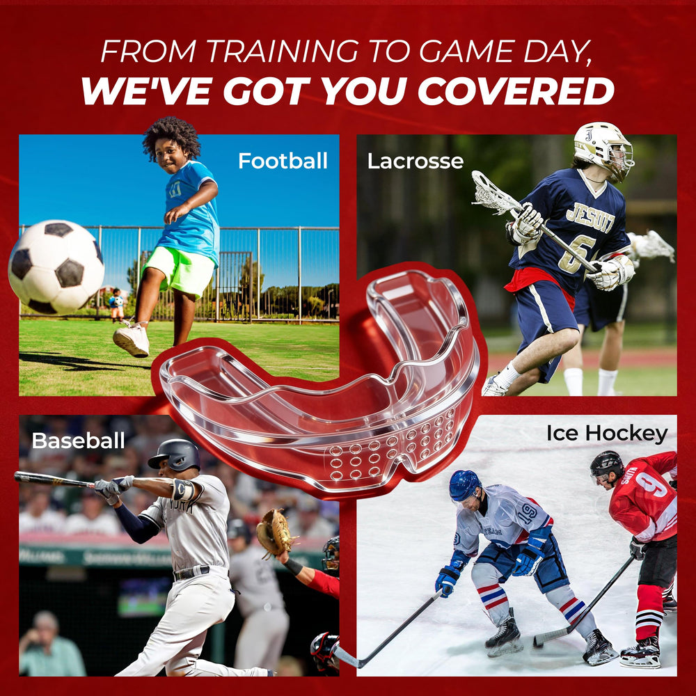 Youth and teens enjoy a secure, comfortable fit with SAFE GRIN mouthguard.