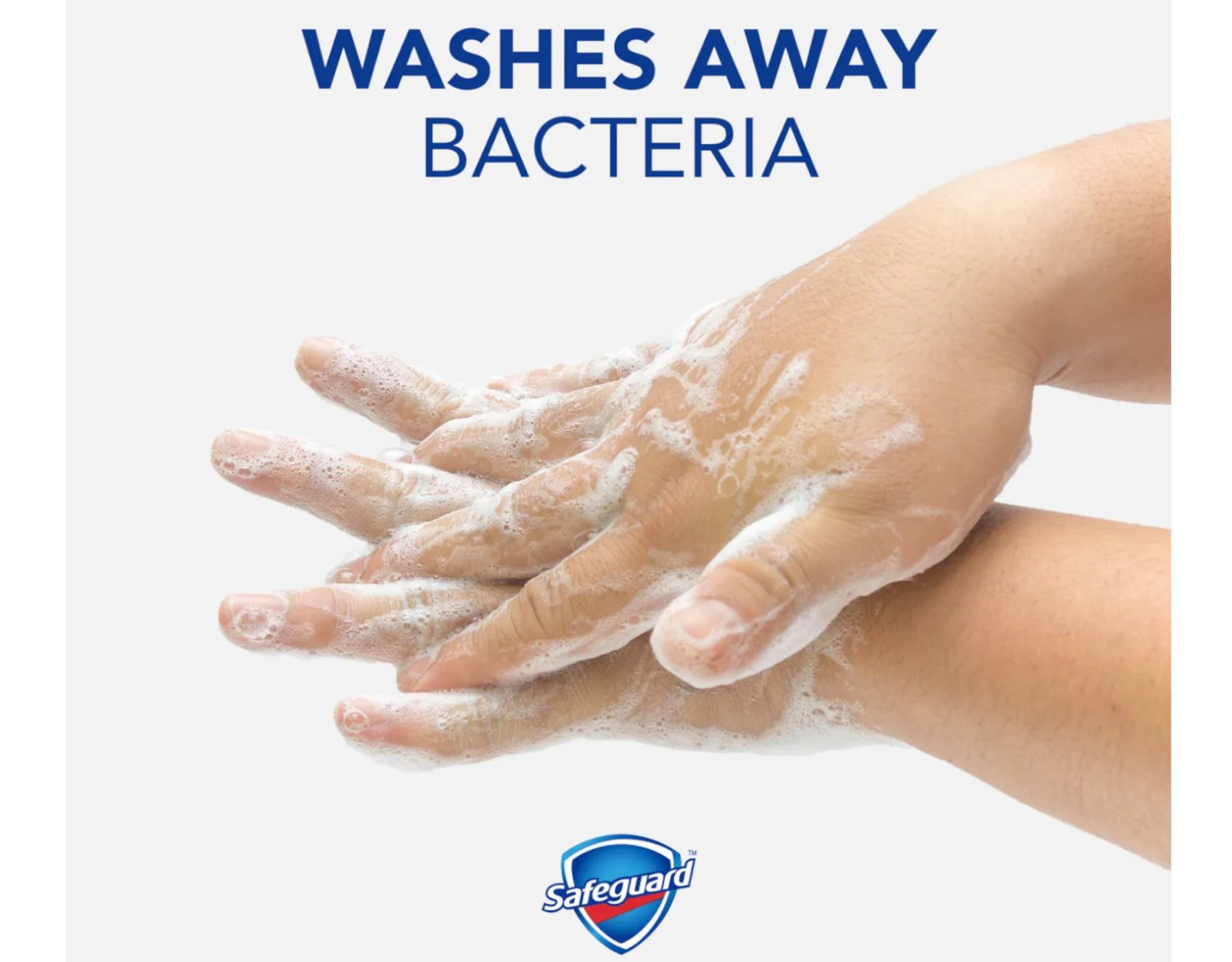 Safeguard antibacterial bath bar soap on bathroom shelf for everyday cleansing.
