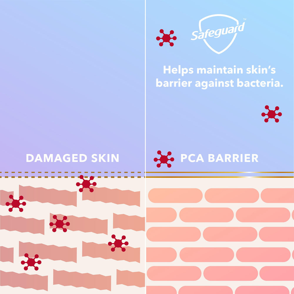 Safeguard coconut scent foam conveys a refreshing, spa-like wash experience.