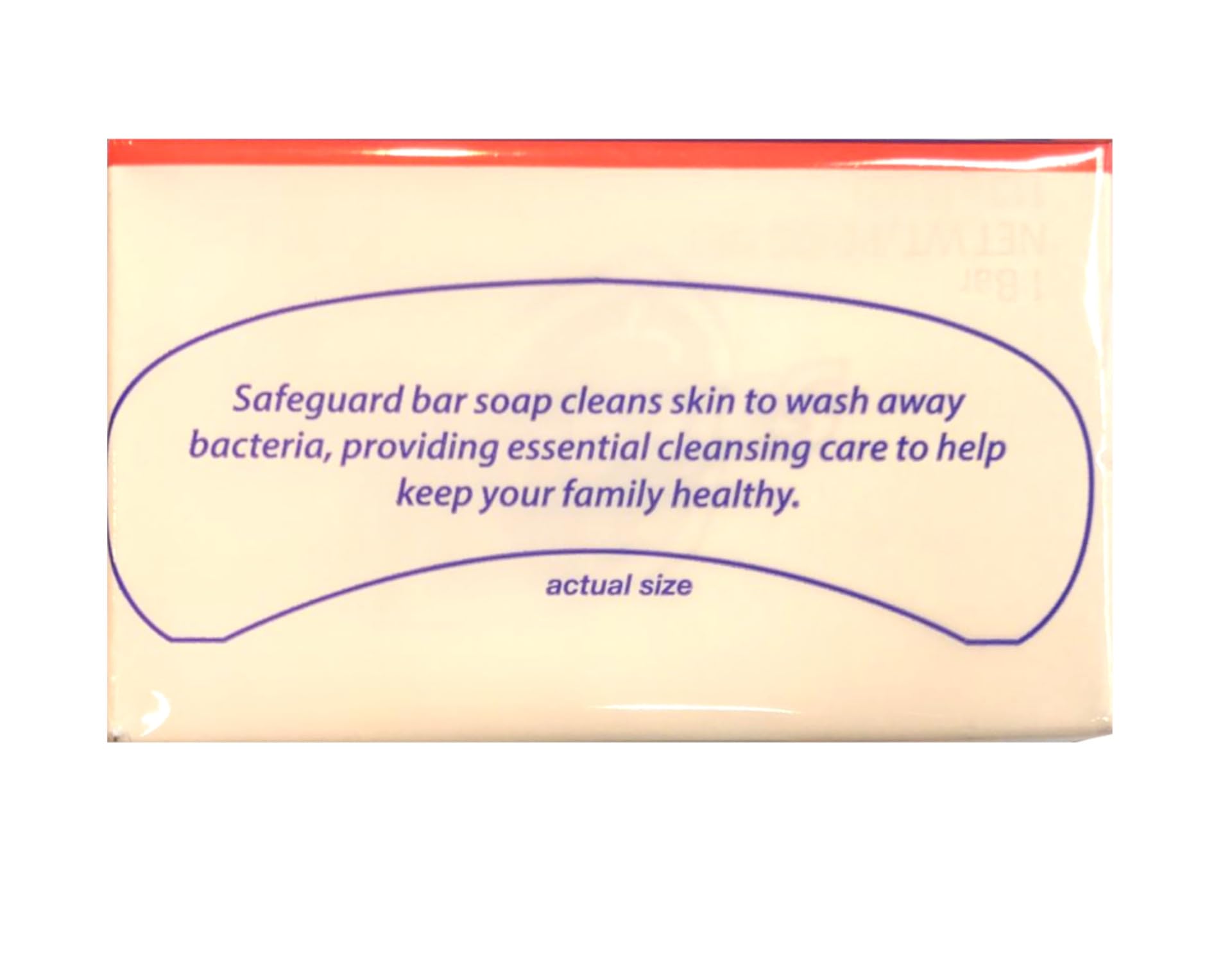 Safeguard family-use antibacterial bar soap ready for daily handwashing.