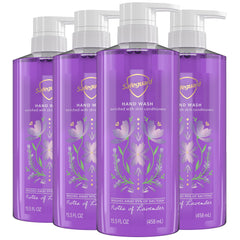 Safeguard lavender hand soap pump delivers hydrating cleansing for hands.