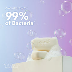 Close-up of creamy lather from Safeguard bath soap.