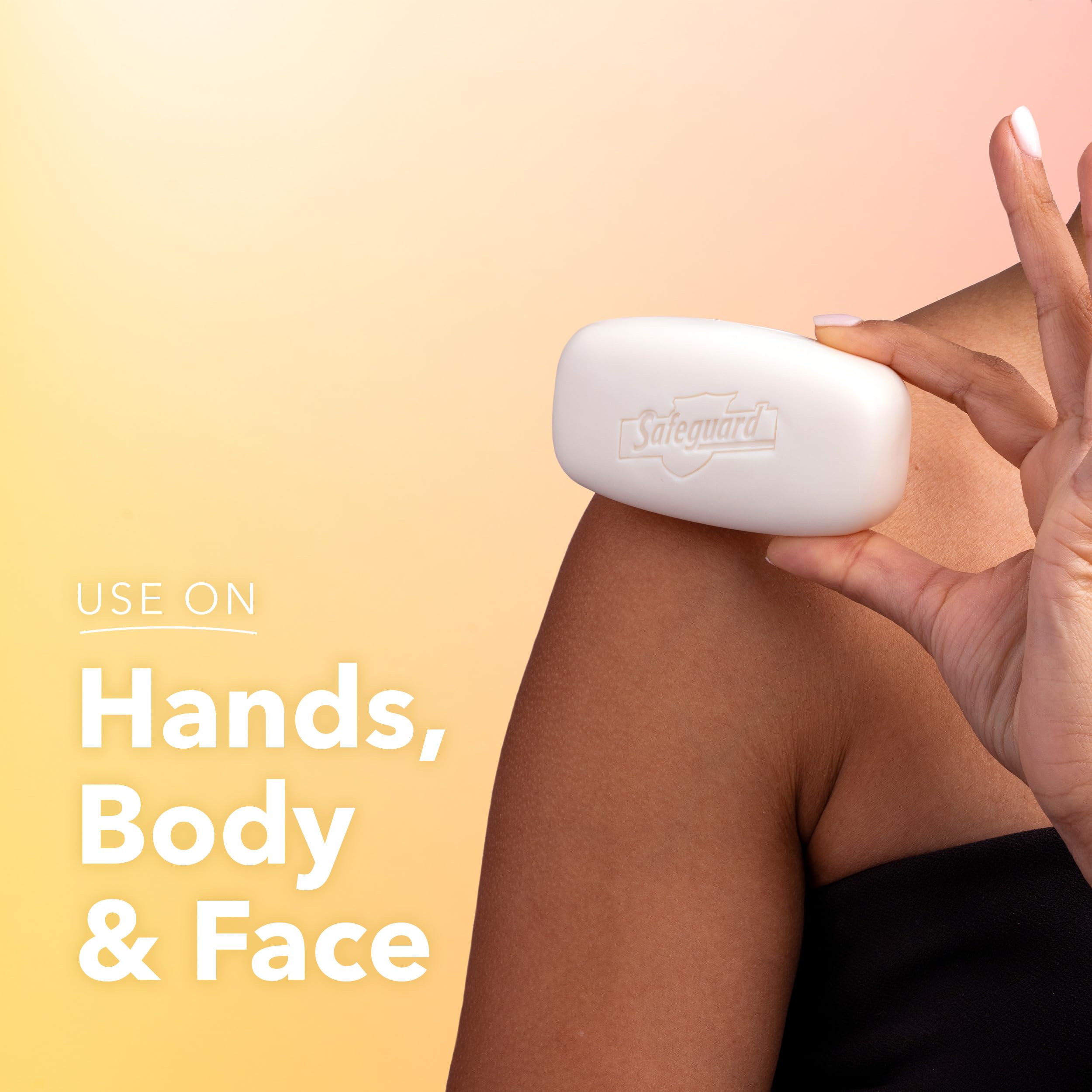 Creamy lather leaves skin soft after Safeguard cleansing.