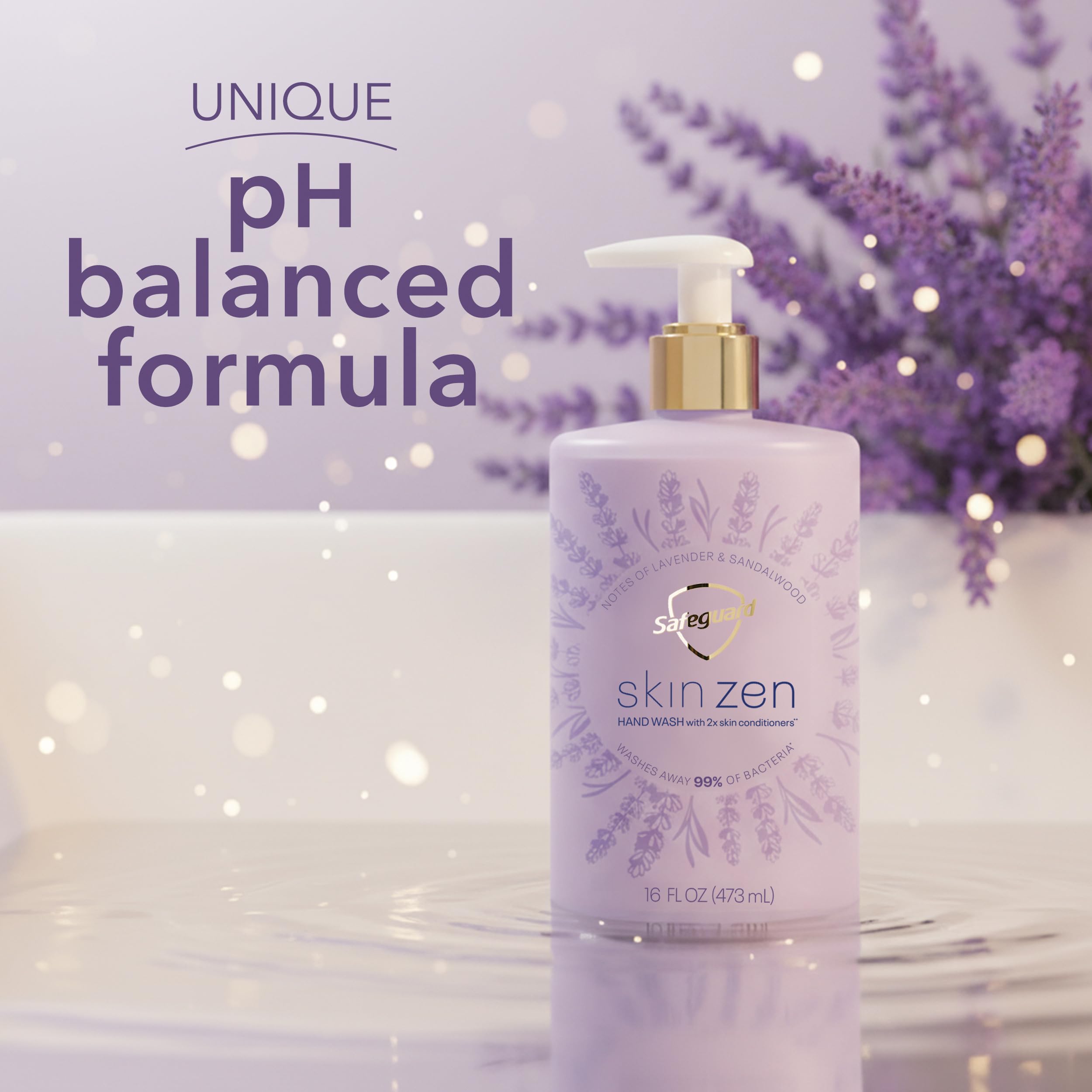 Safeguard Skin Zen label close-up emphasizing paraben- and phthalate-free formula