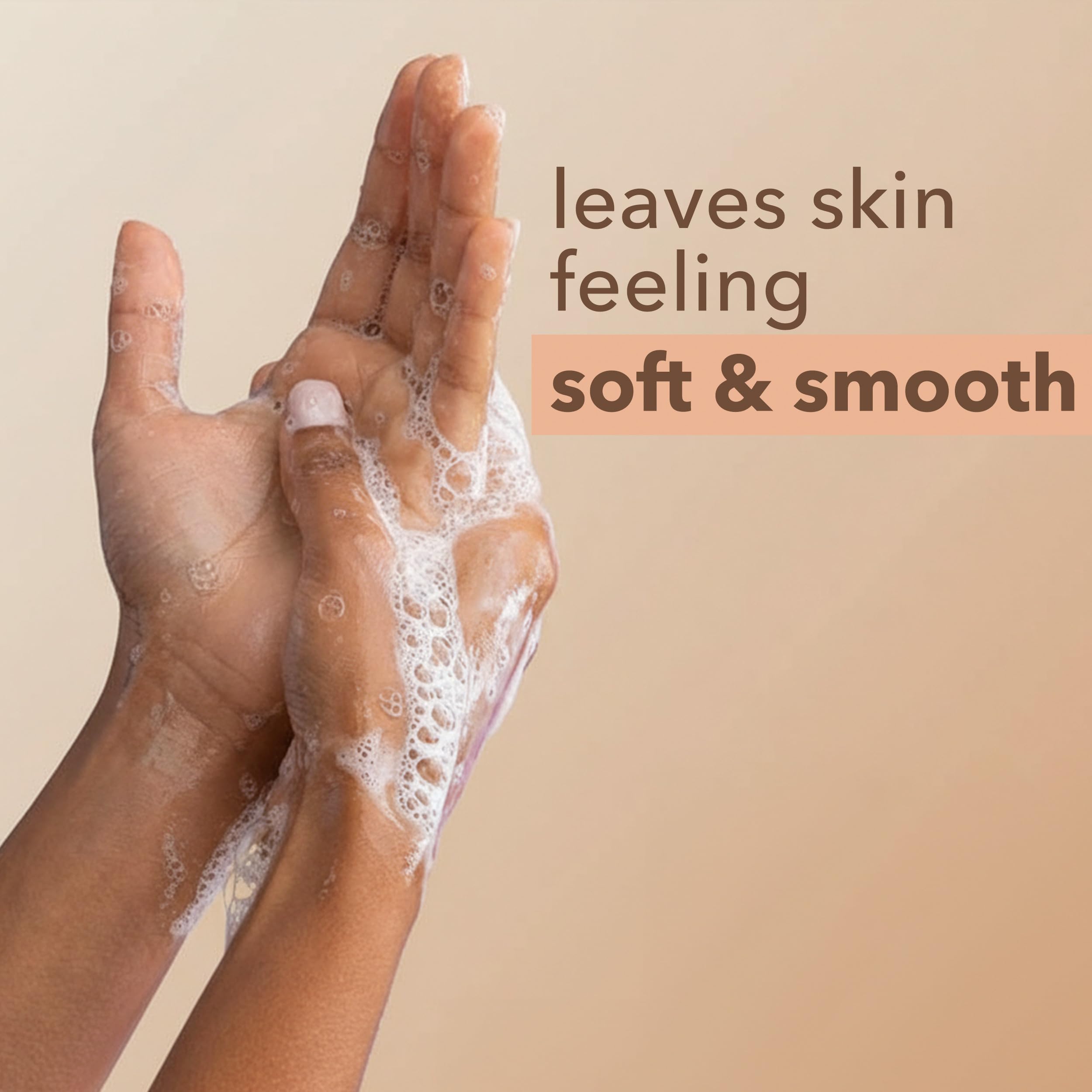Foaming lather forms as hands are washed.