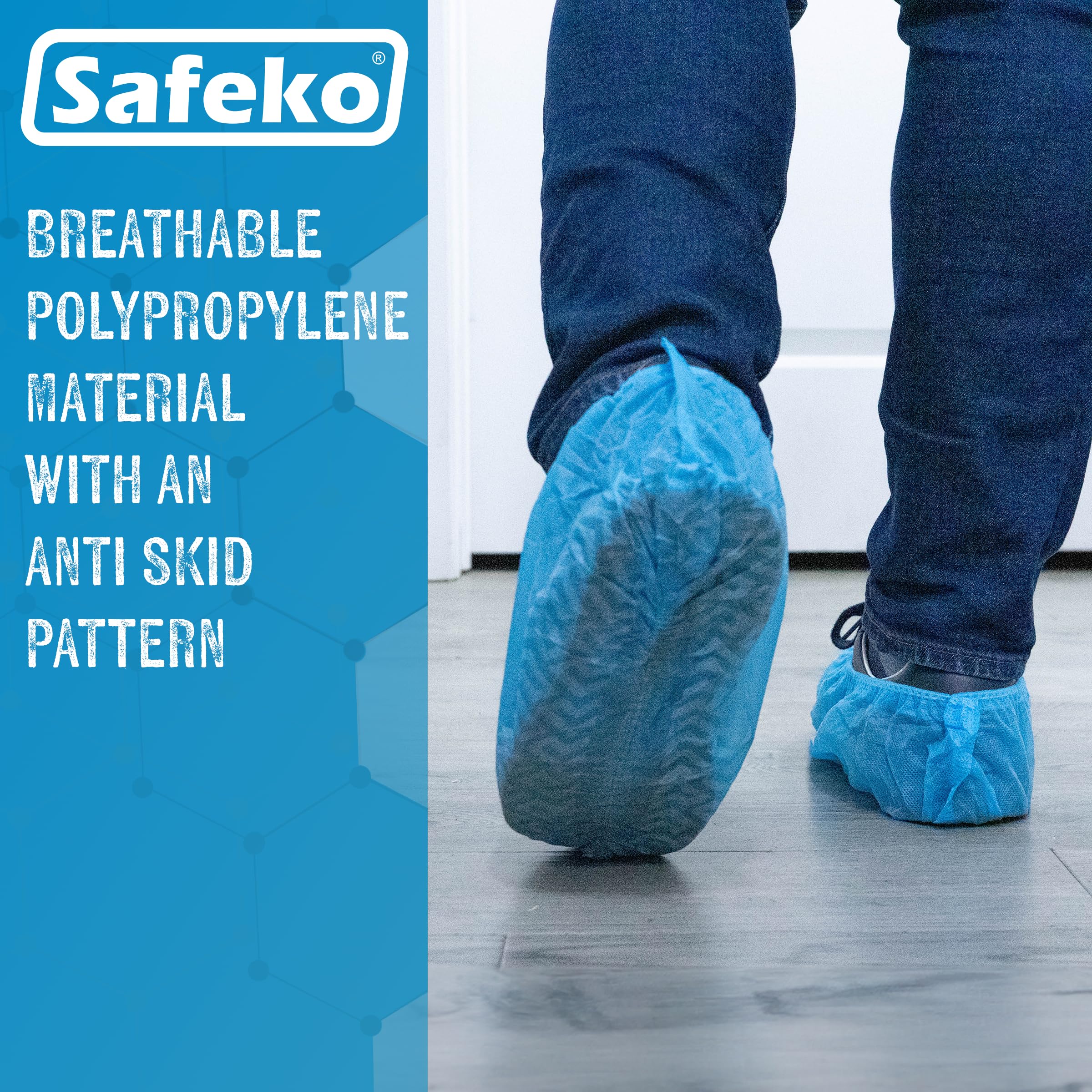 SAFEKO disposable boot covers close-up for clean-room use and protection