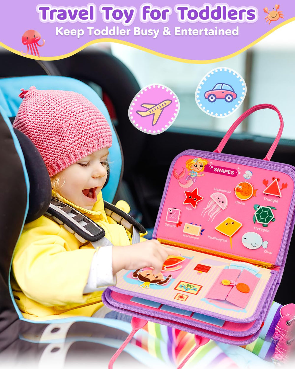 SaFeli Busy Board buckling activity promotes practical life skills and dexterity.