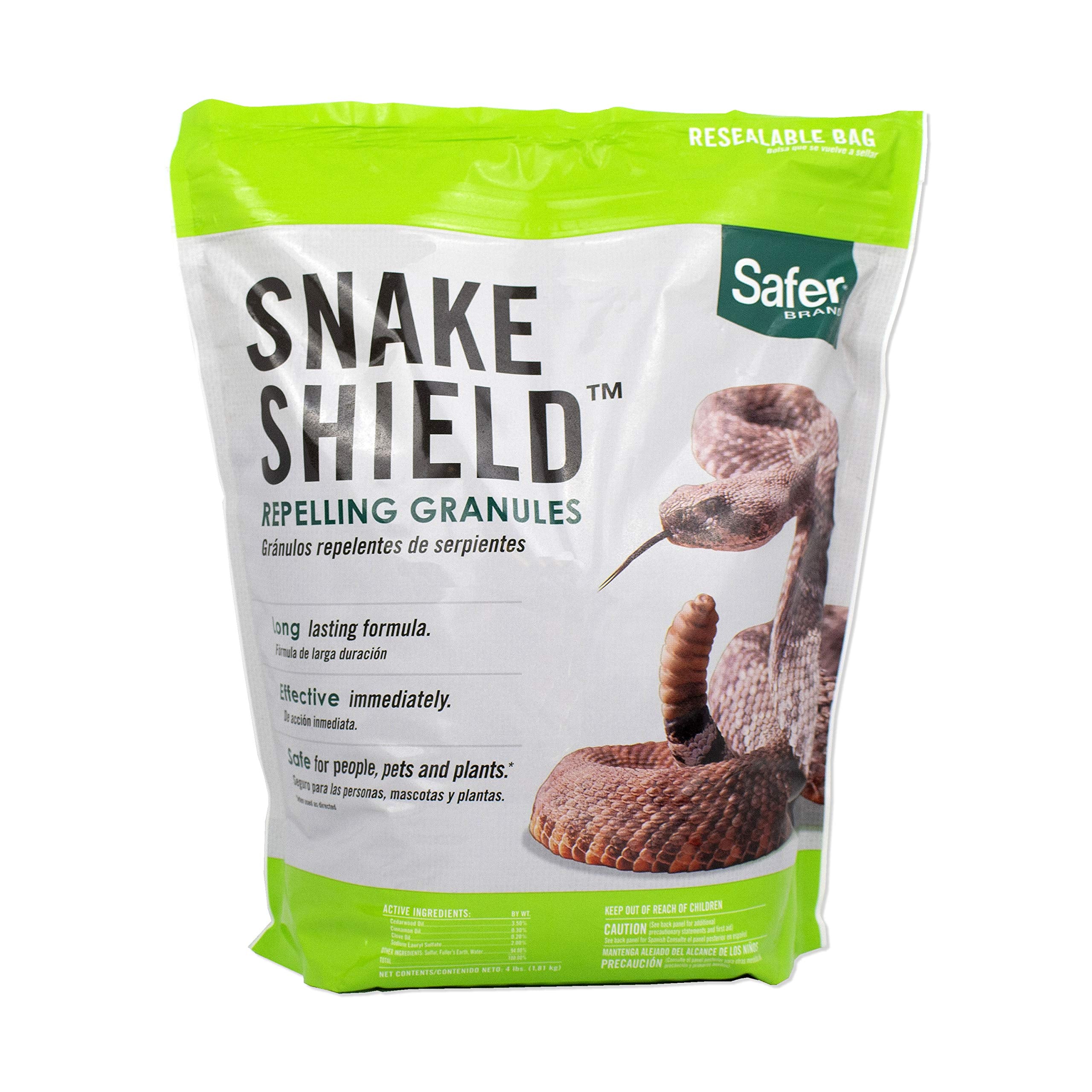 Safer Snake Shield granules for perimeter application deter snakes around your property.
