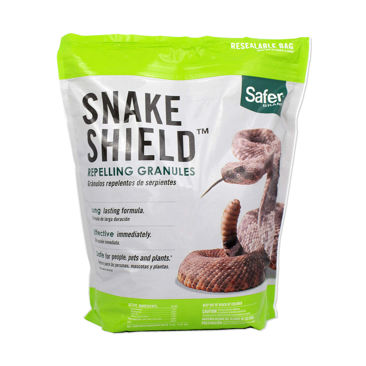 Safer Snake Shield granules for perimeter application deter snakes around your property.