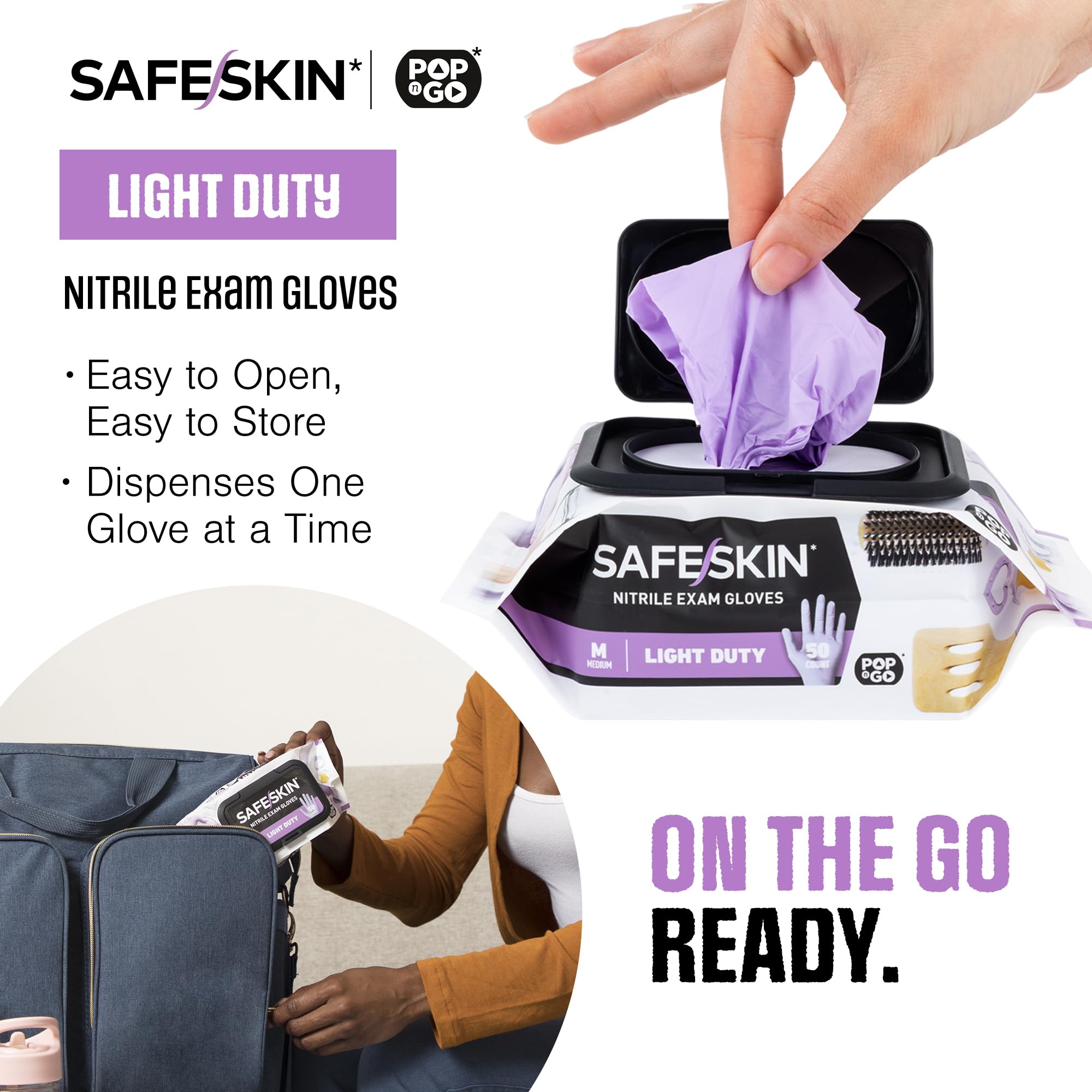 SAFESKIN ambidextrous nitrile gloves fit either hand comfortably