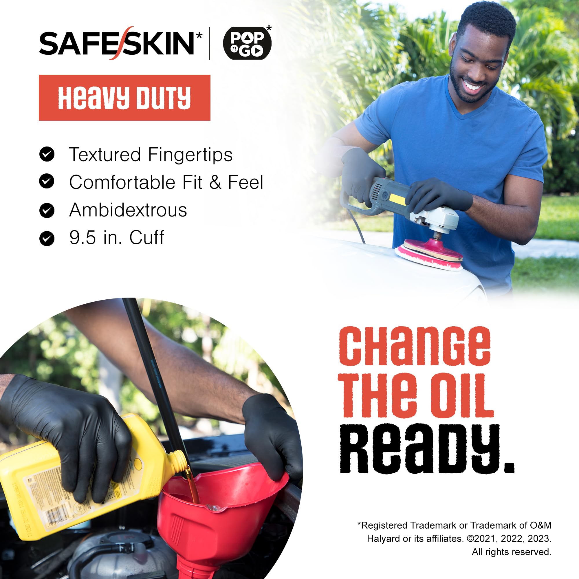 SAFESKIN nitrile gloves with ambidextrous design for versatile use