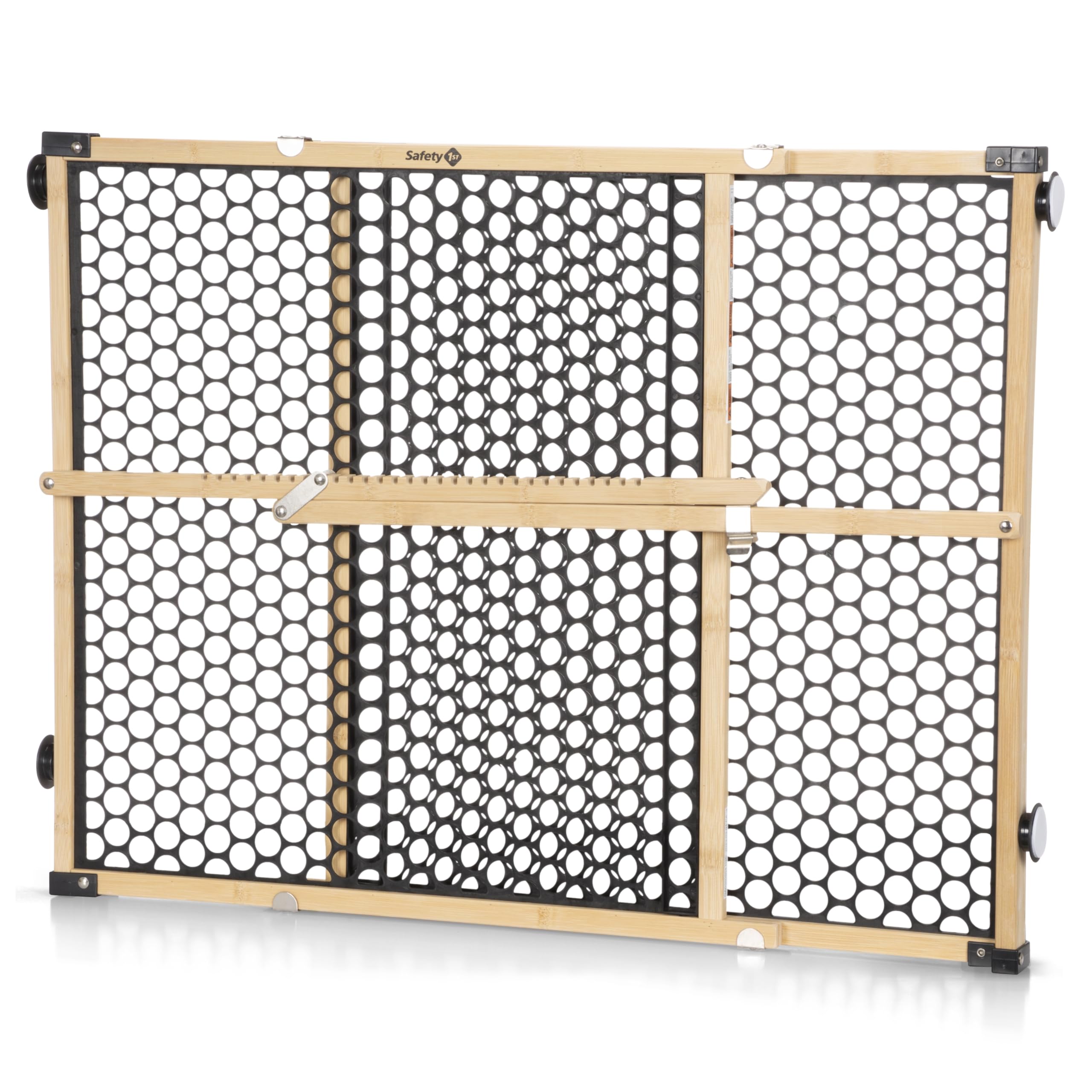 Safety 1st Bamboo Gate installed in a doorway, childproofing space with adjustable width.