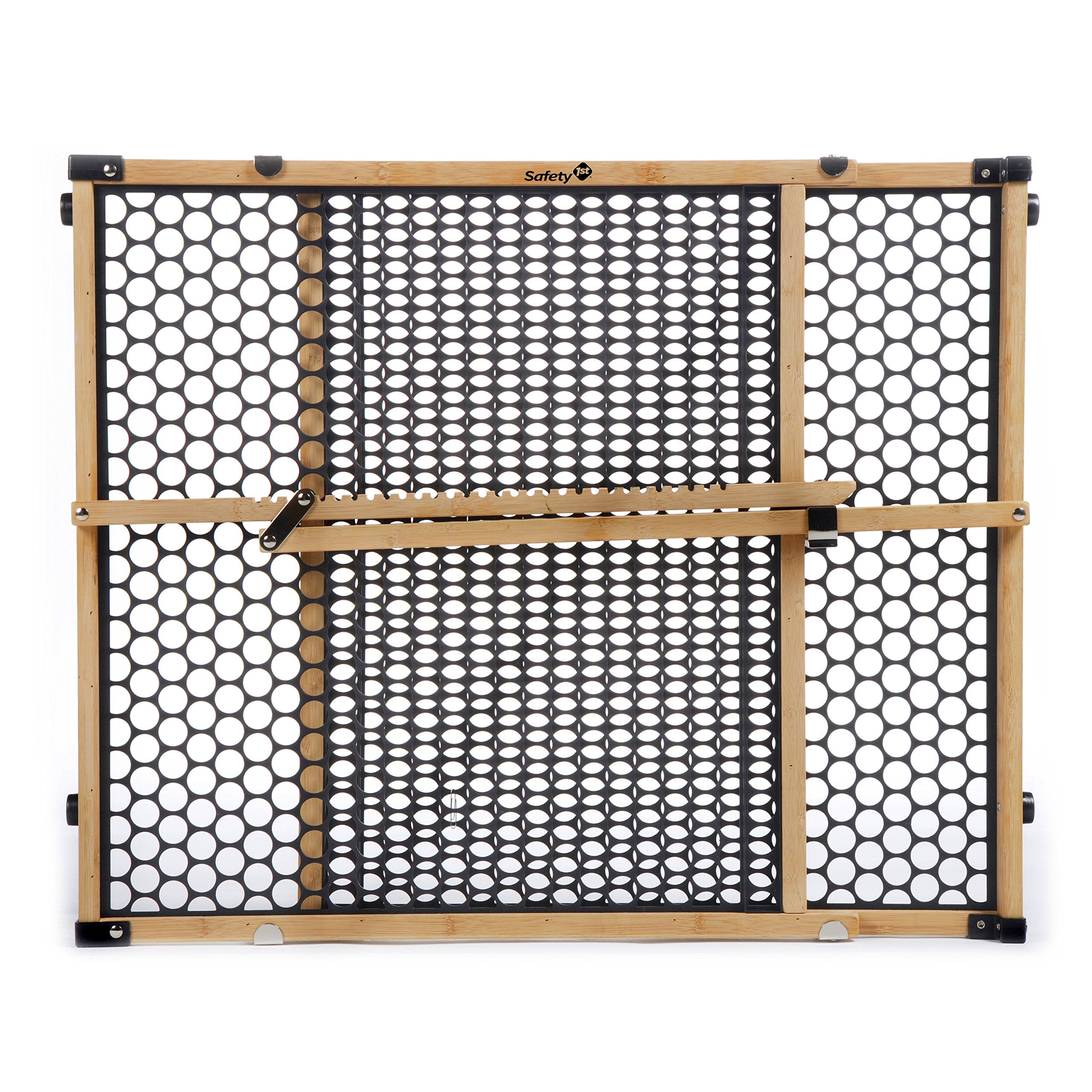 Safety 1st Bamboo Gate closed in wide doorway, 24-inch height for versatile safety.