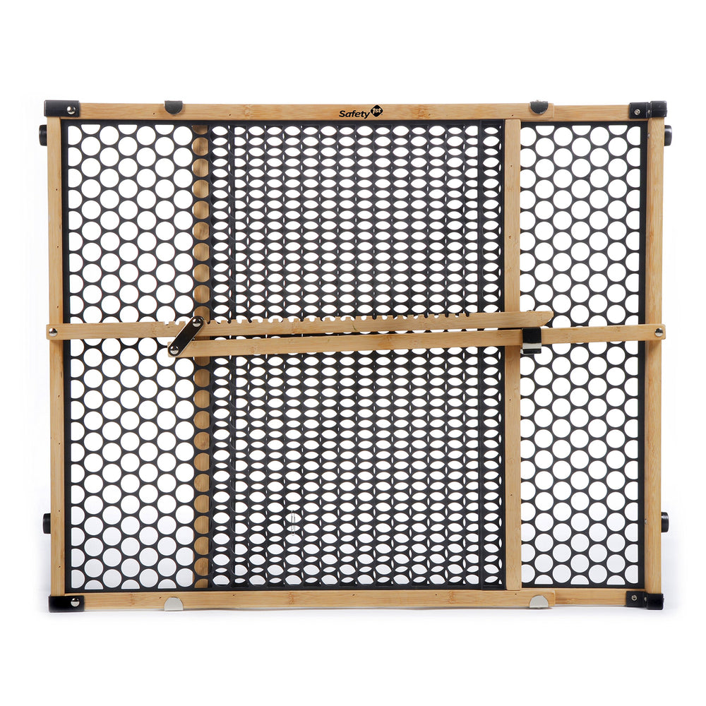 Safety 1st Bamboo Gate closed in wide doorway, 24-inch height for versatile safety.