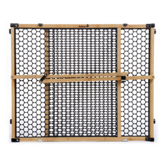 Safety 1st Bamboo Gate closed in wide doorway, 24-inch height for versatile safety.