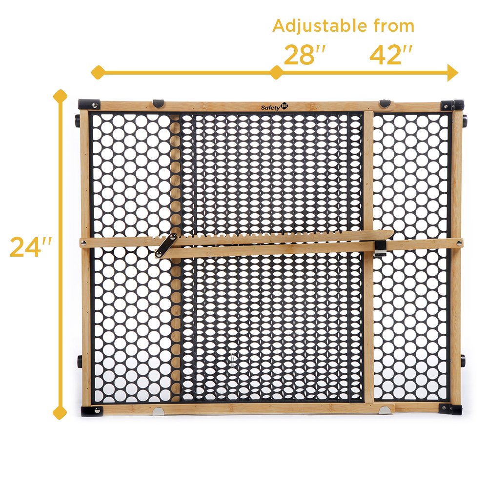 Safety 1st Bamboo Gate with wall cups for secure placement.
