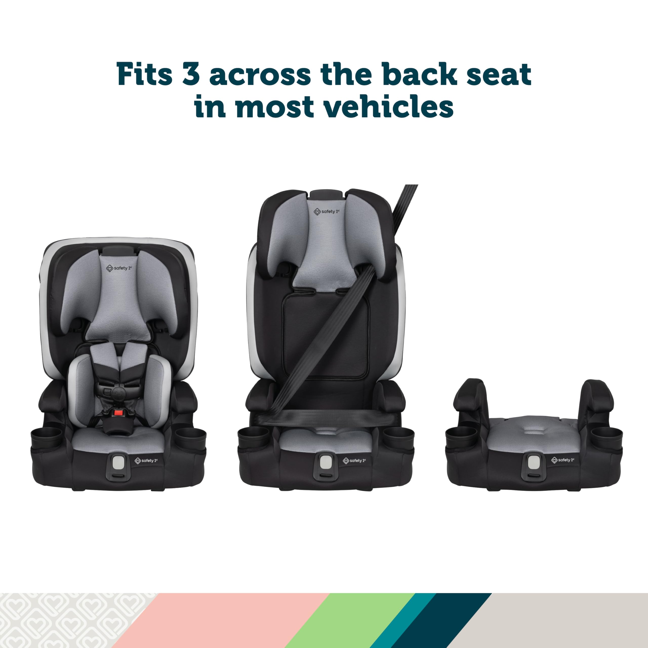 Safety 1st Boost-and-Go backless booster mode provides flexible use for older kids.
