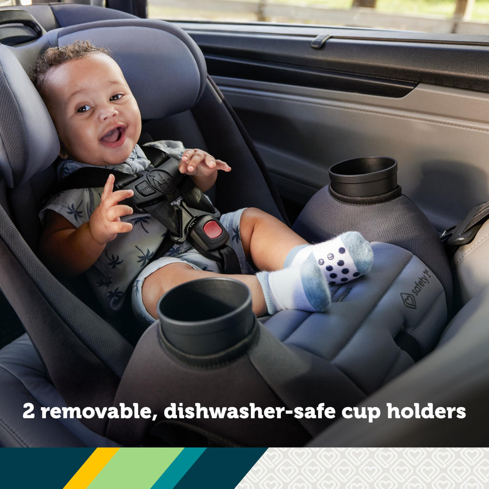 Safety 1st Ellaris five-position headrest adapts as your child grows.