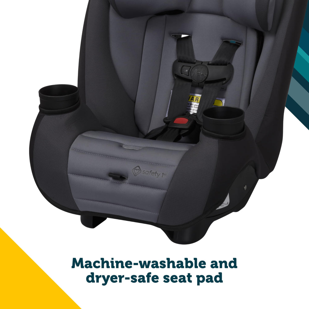 Safety 1st Ellaris machine-washable seat pad keeps cleanup easy.