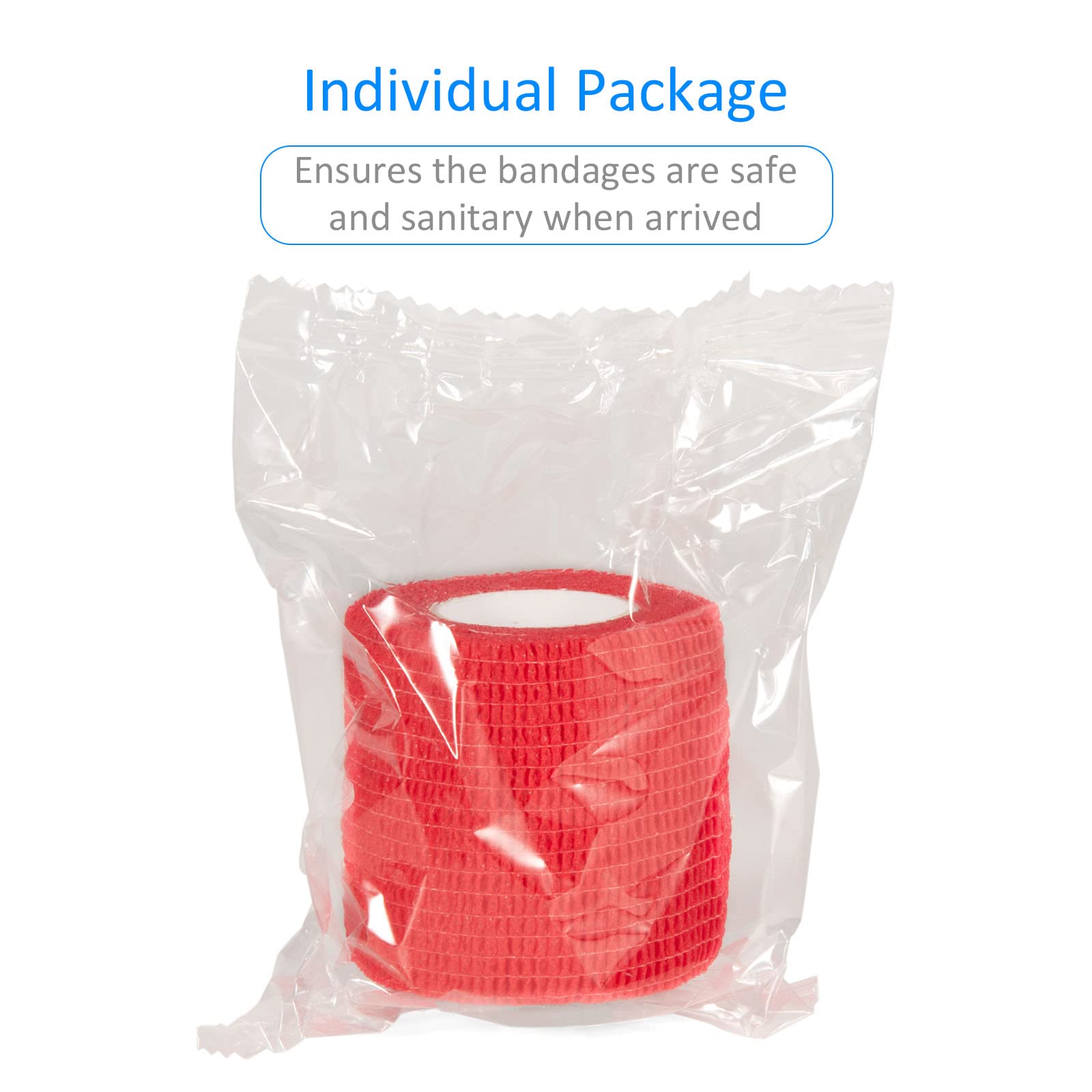 Sagafly bandage wrap red tearing feature allows painless removal.