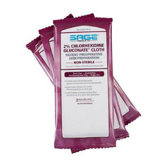 Sage CHG cloths: two per package, three-pack, for quick on-the-go cleansing.