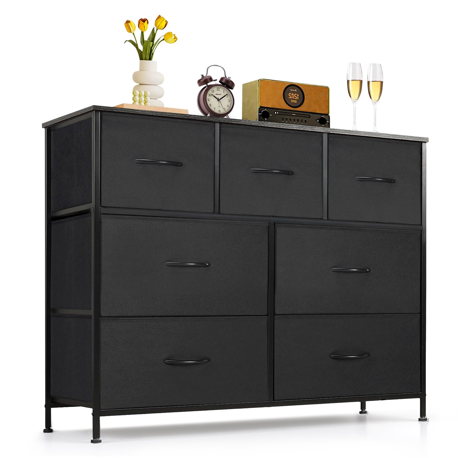 SageNest 7-drawer dresser with wood top provides sturdy storage and a stable surface