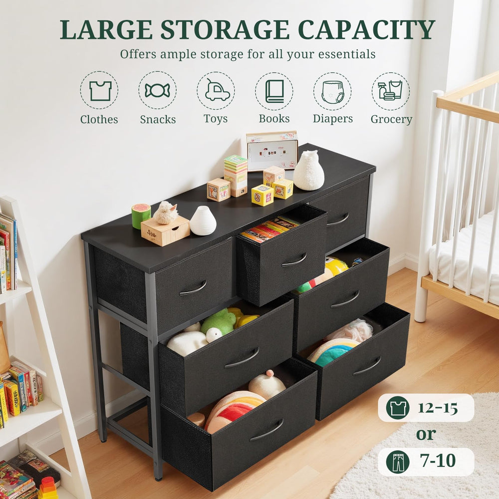 SageNest wide dresser fits small spaces while offering ample organizing drawers