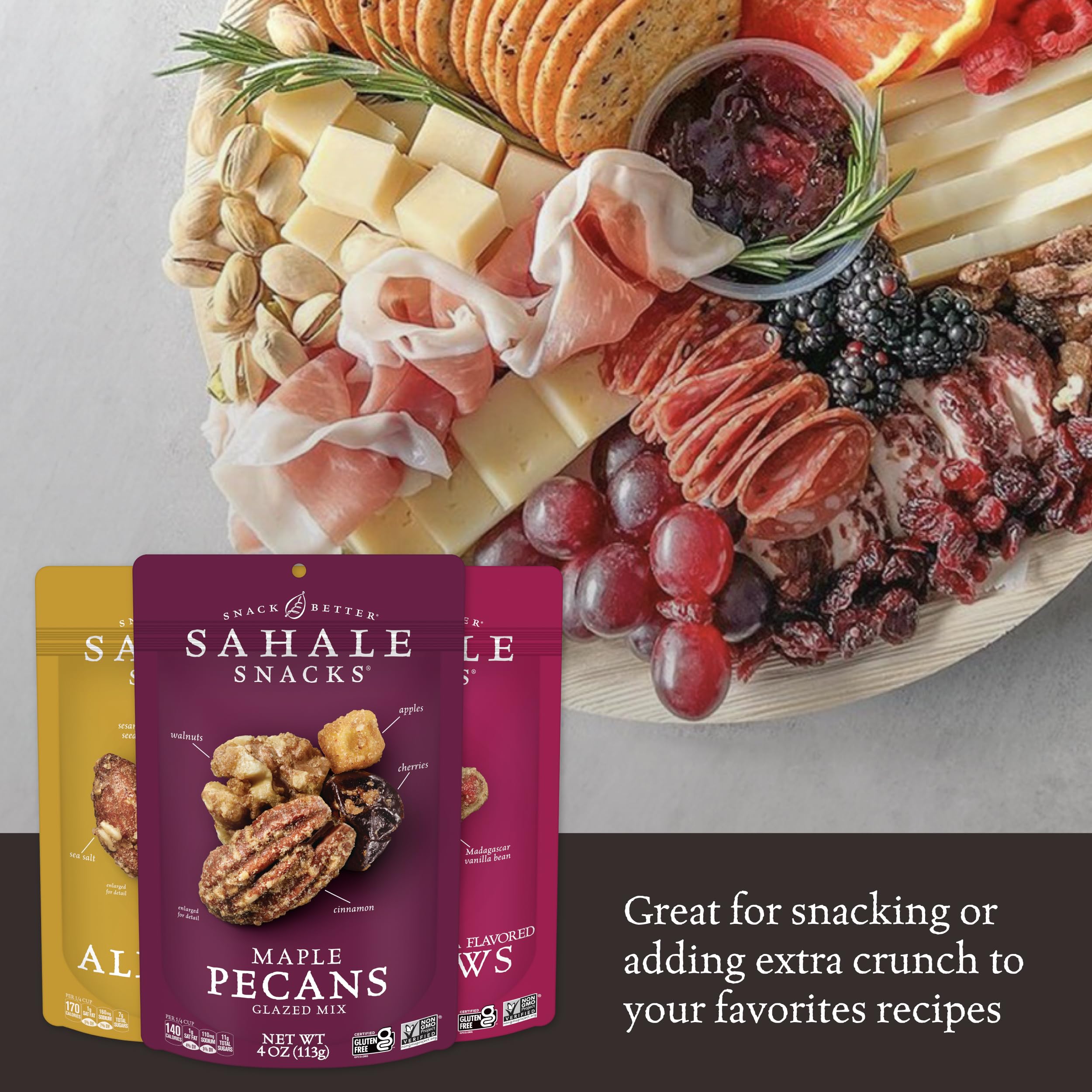Sahale Snacks glazed honey almonds delivering crunch and flavor to snack time.