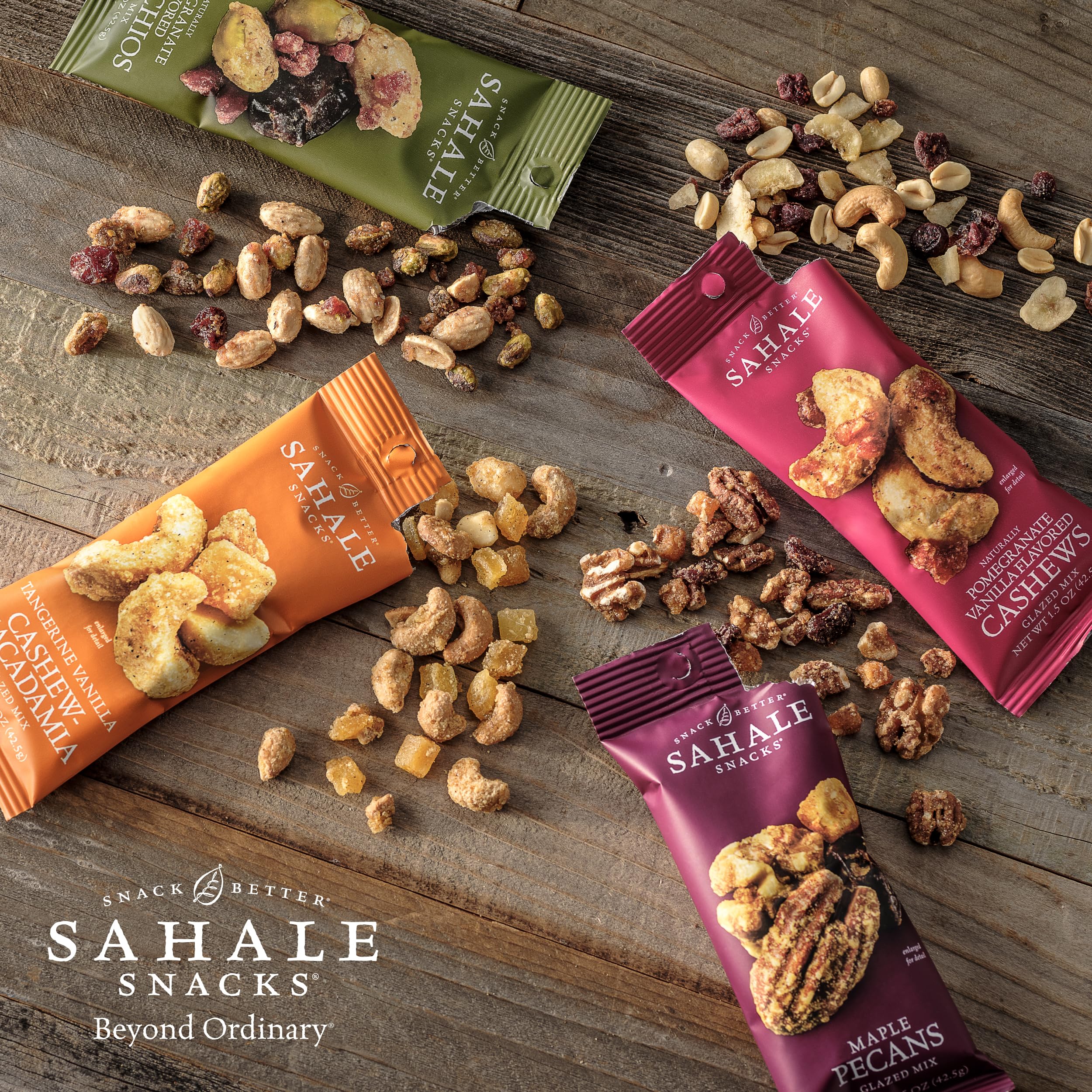 Sahale Snacks grab-and-go pouches provide 12 single-serve options for travel
