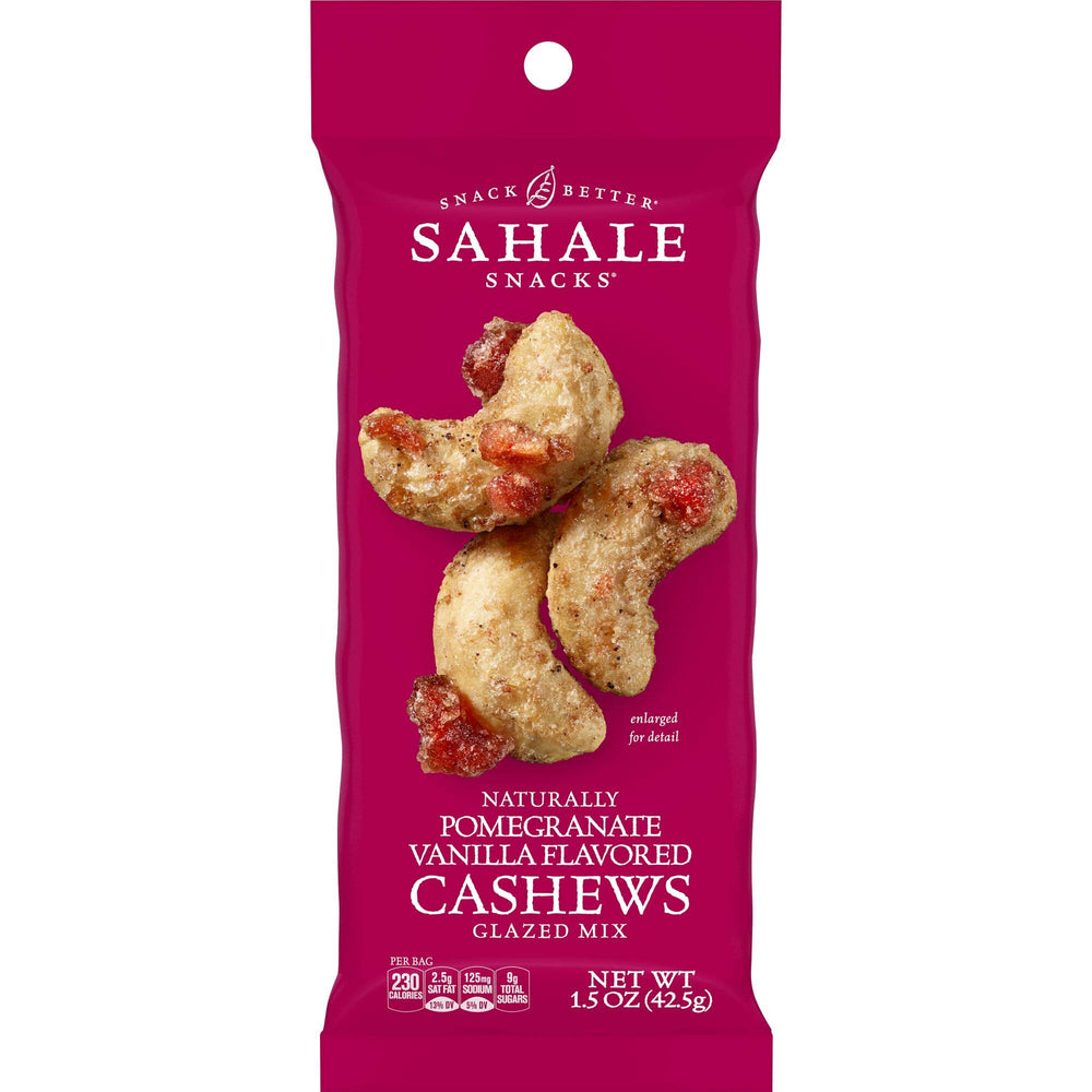 Sahale Snacks Pomegranate Vanilla Cashews glazed nuts for on-the-go energy and flavor