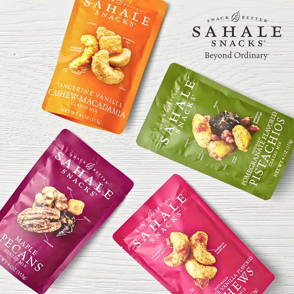 Sahale Snacks resealable pouch keeps freshness between bites on trips or at work.