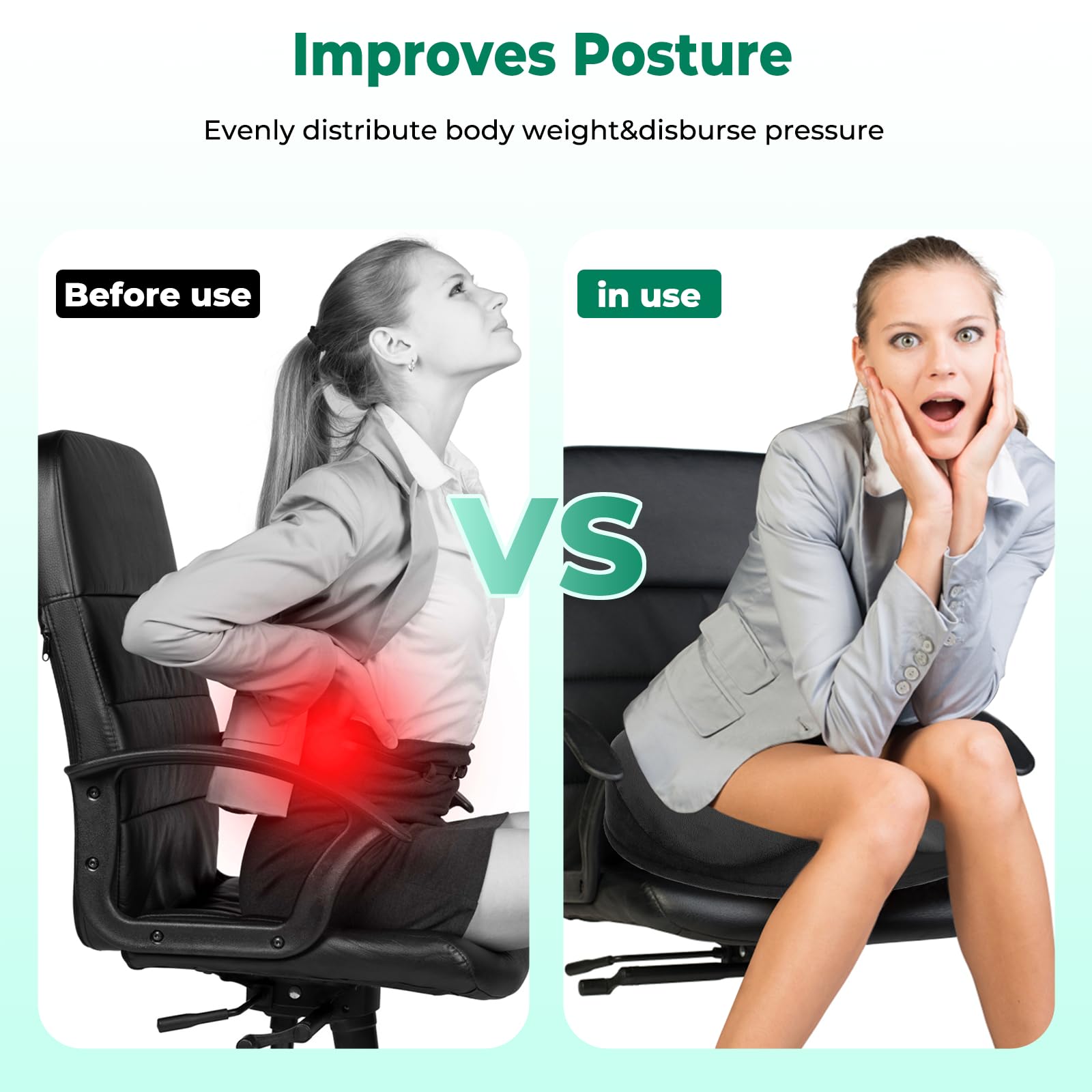 SAHEYER Donut Pillow ergonomic design supports hips and posture