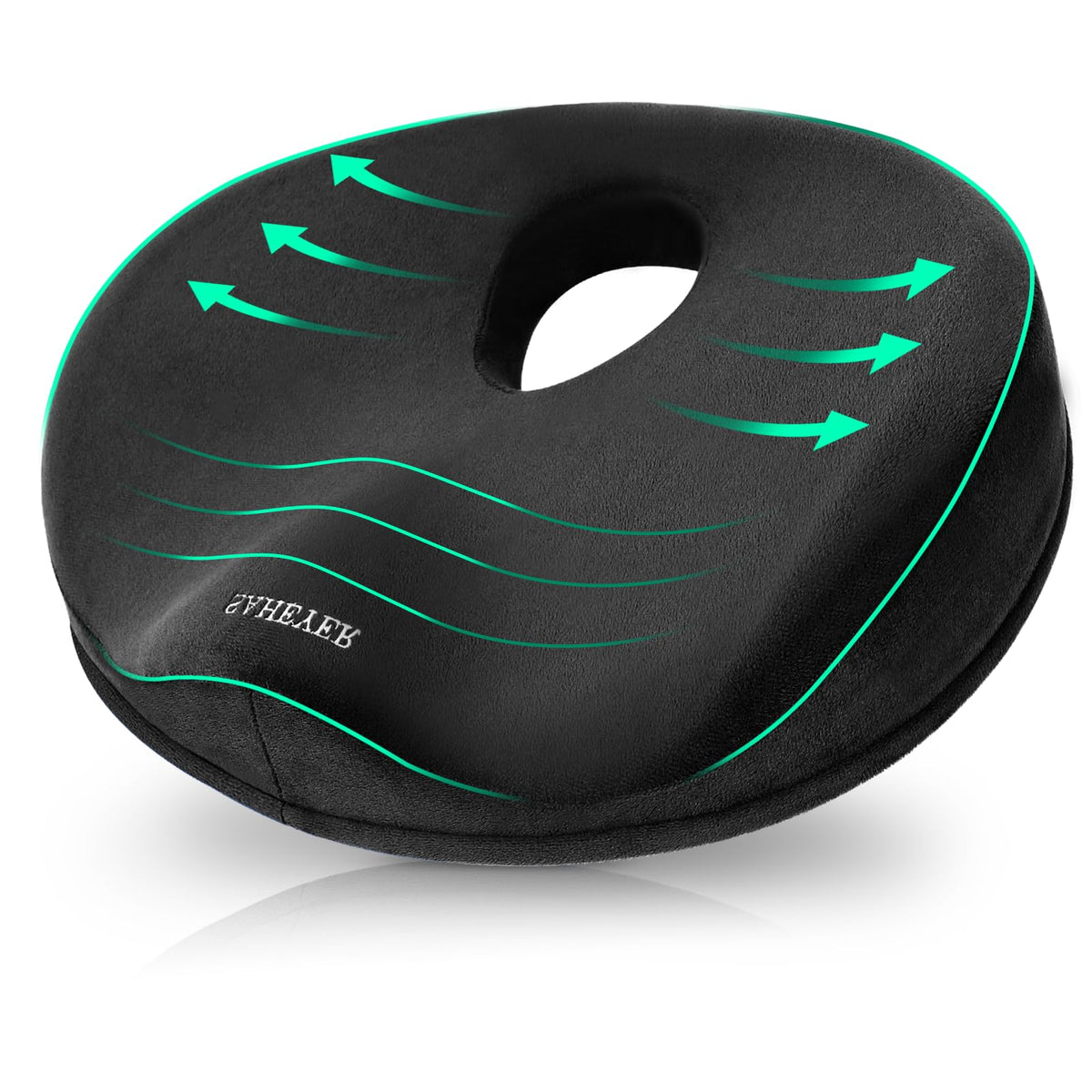 SAHEYER Donut Pillow showing tailbone focus for extended sitting