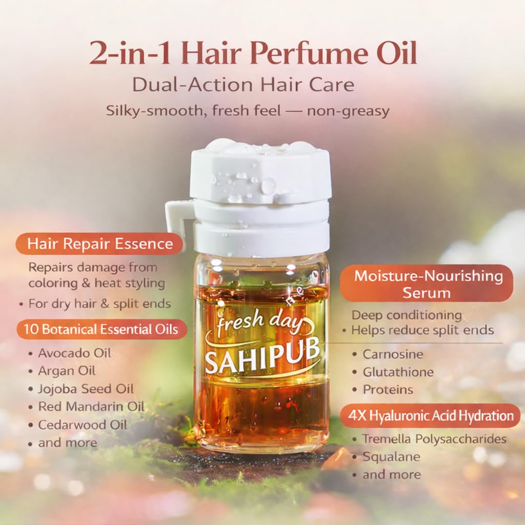 SAHIPUB Hair Perfume Oil soft-hair-texture promotes silky, lightweight feel