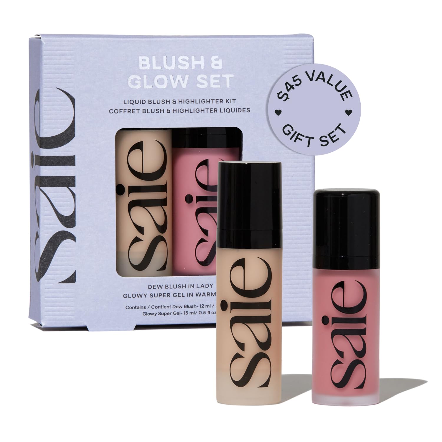 Saie Dew Blush Lady packaging shows nude mauve color for everyday flush