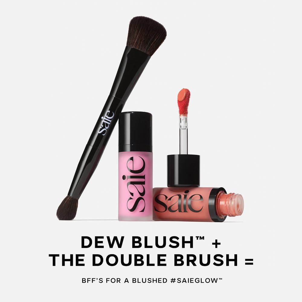 Saie Dew Liquid Blush Trio on collarbone for subtle highlight and glow.